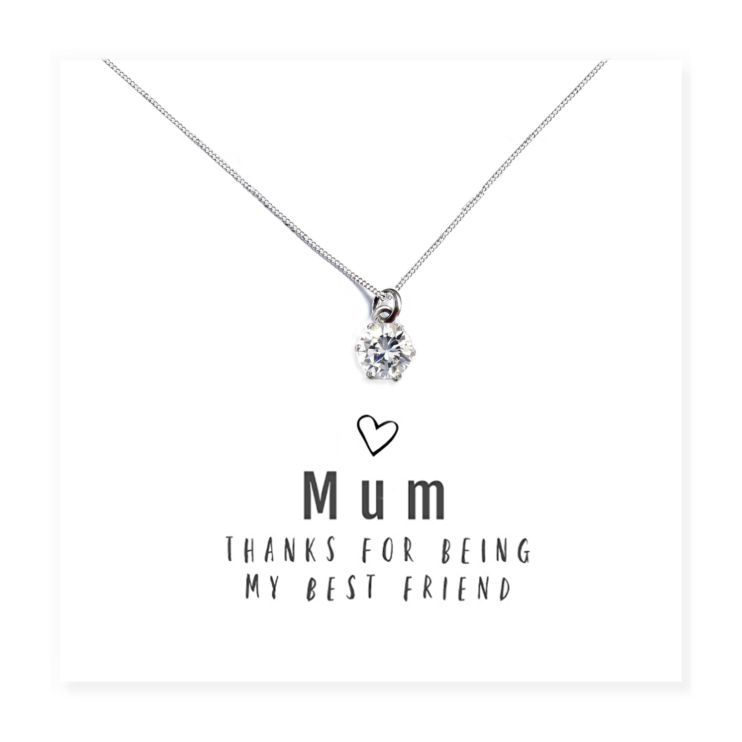Mum Thanks For Being My Best Friend - Necklace & Gift Card