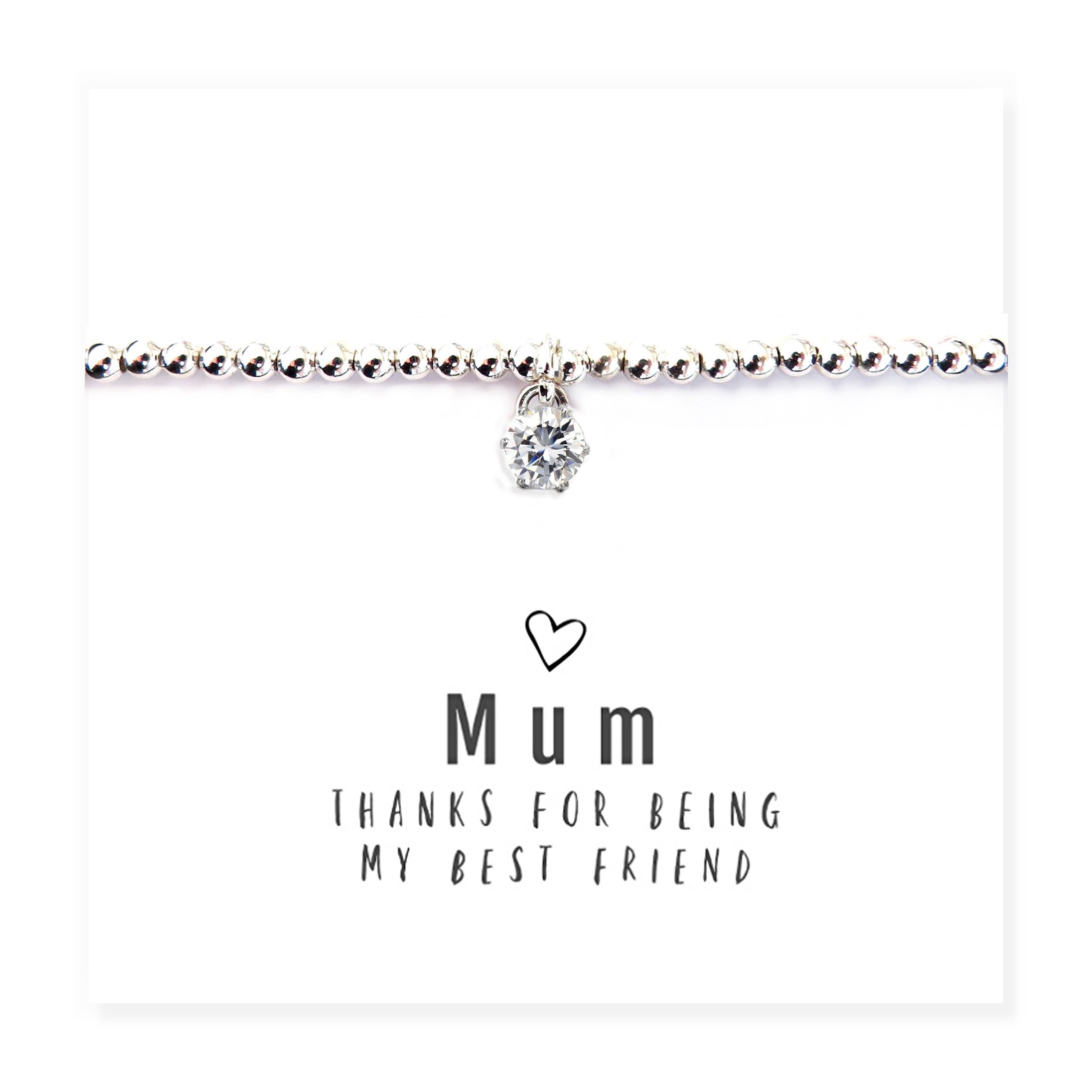 Mum Thanks For Being My Best Friend Beaded Bracelet