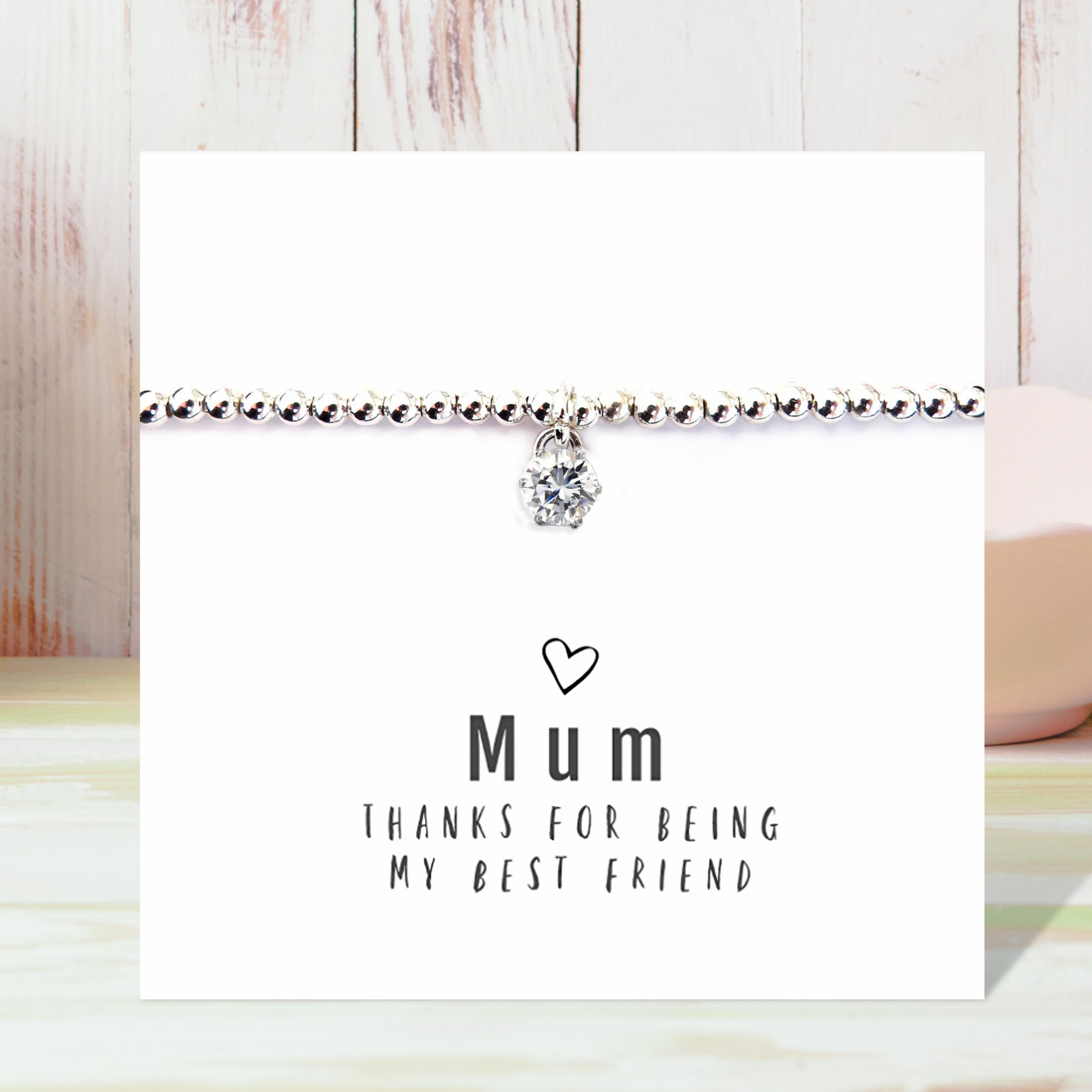 Mum Thanks For Being My Best Friend Beaded Bracelet