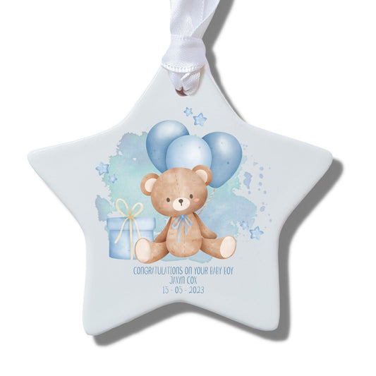 Personalised Baby Boy Ceramic Decoration