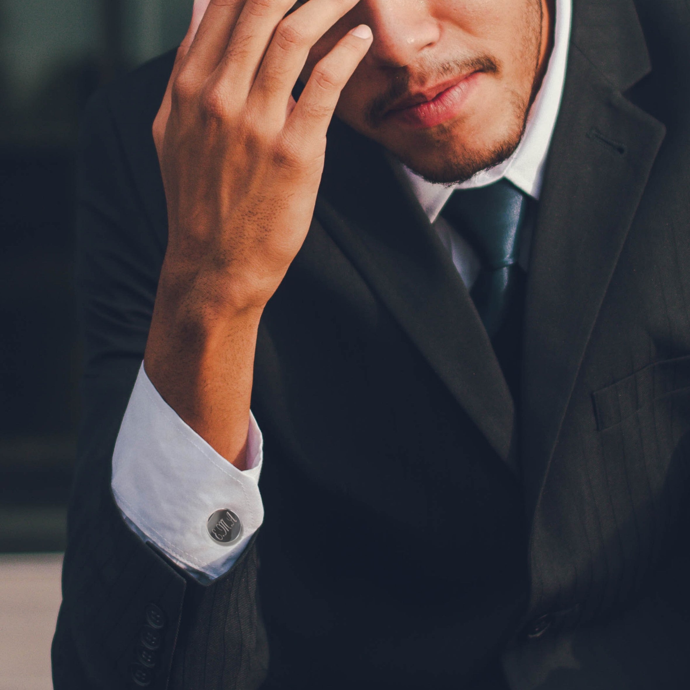 Personalised Round Vanessa Cufflinks - Initials