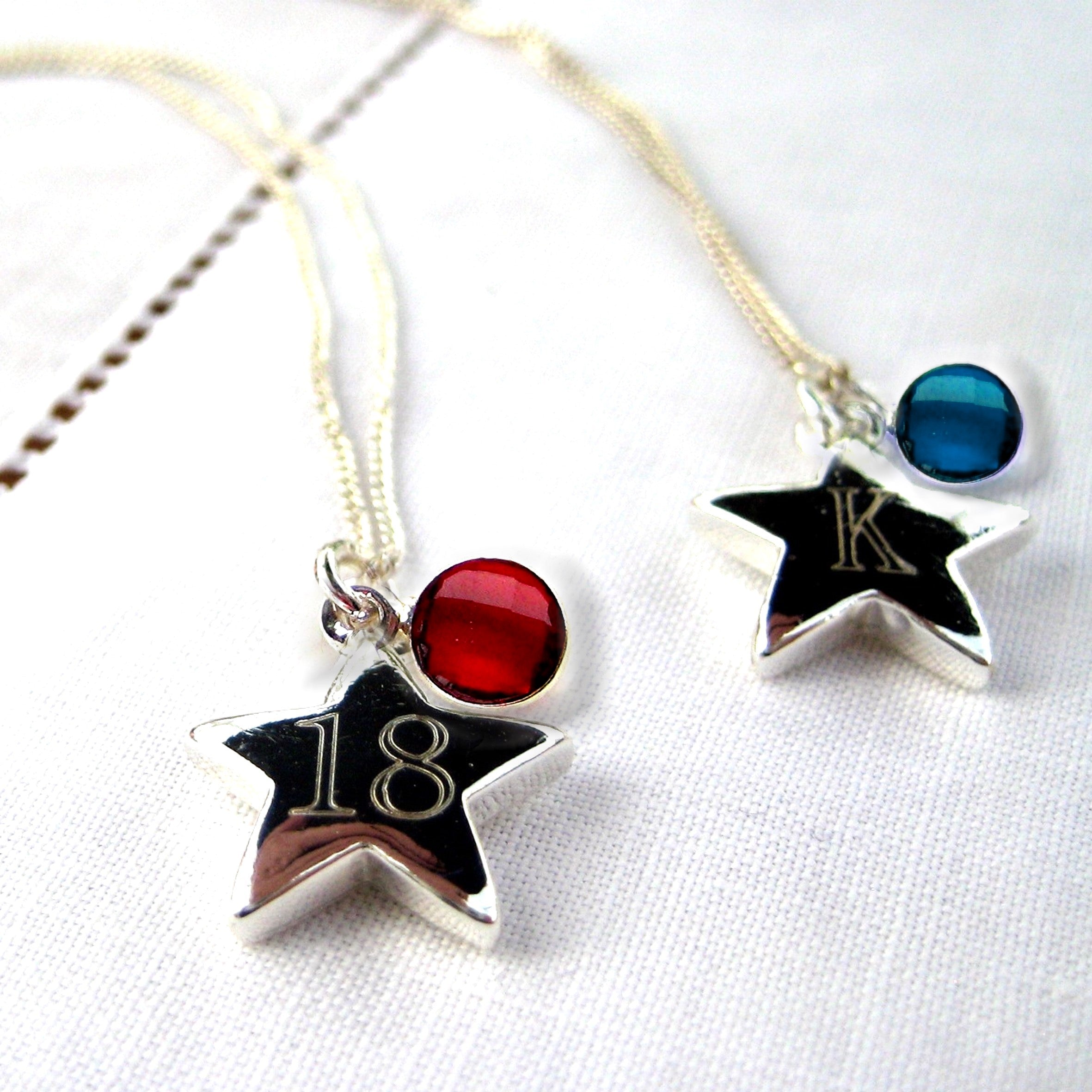 Personalised Birthstone Star Necklace