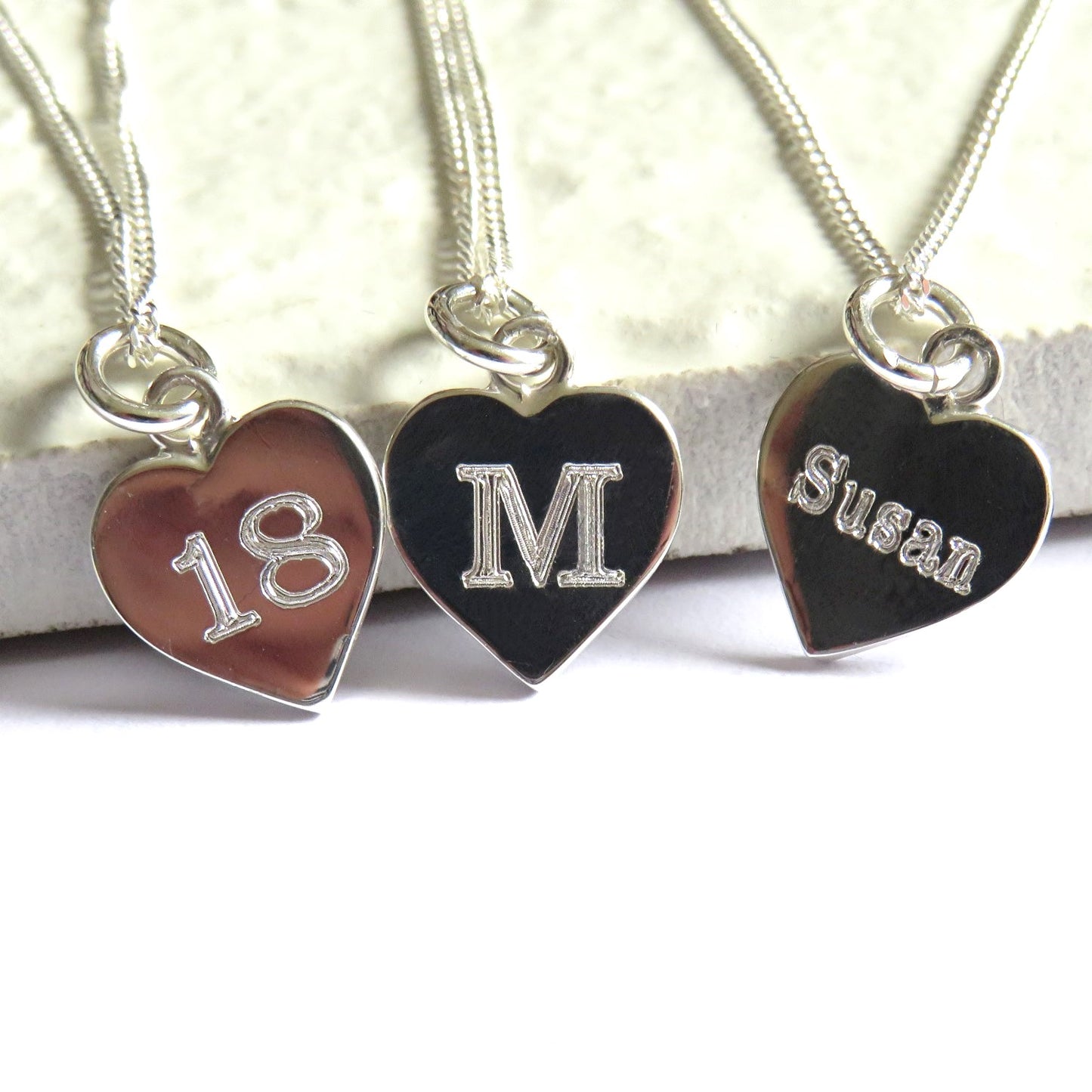 Sterling Silver Personalised Mini Heart Necklace