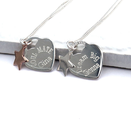 Personalised Charm Necklace with Sterling Silver Heart