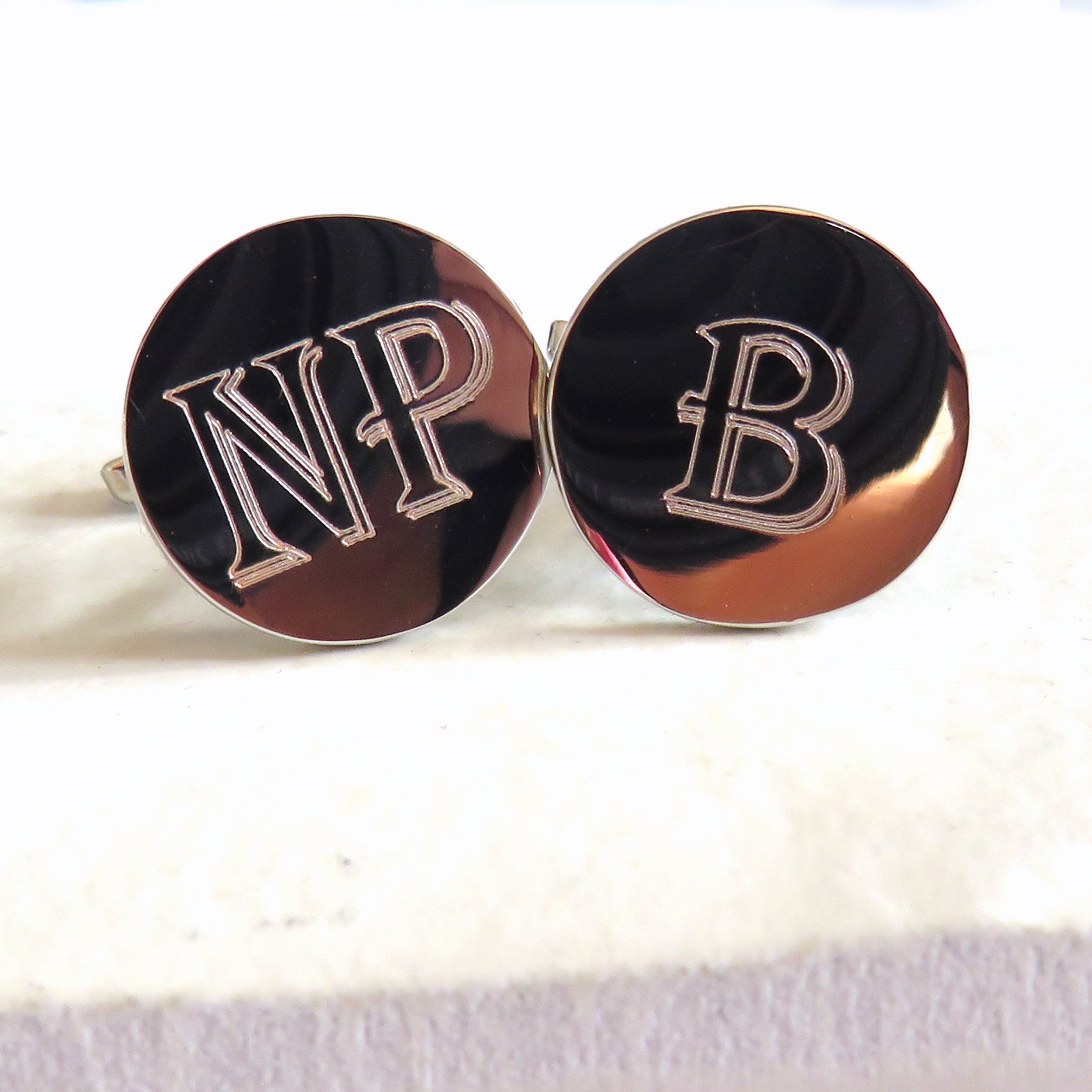 Personalised Algerian Round Cufflinks - Initials