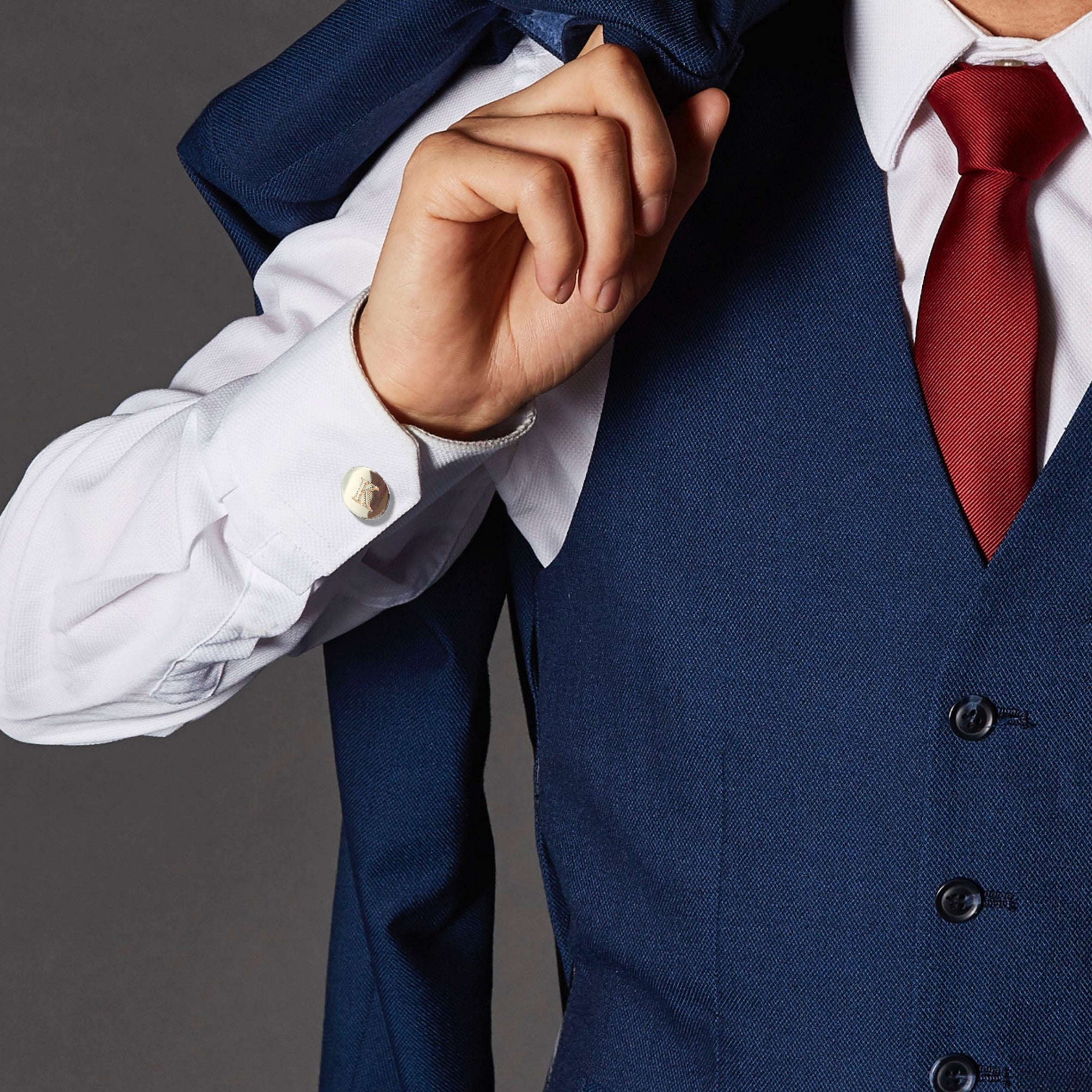 Personalised Algerian Round Cufflinks - Initials