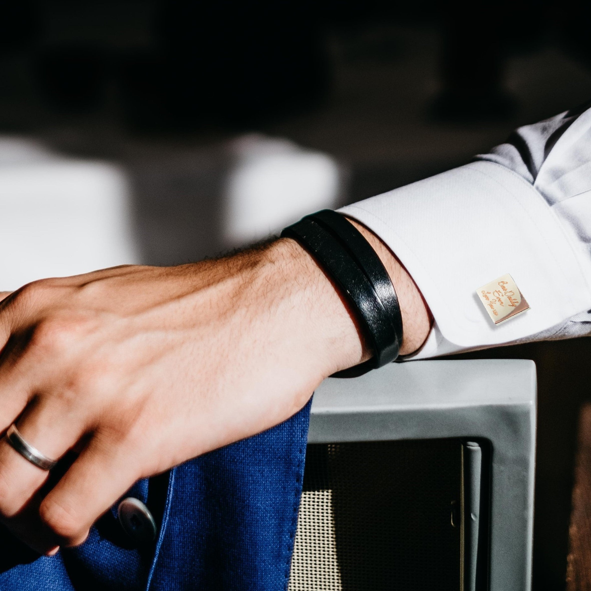 Personalised Script Square Cufflinks - Message