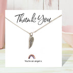 Angel Wing Necklace on Rainbow Thank You & Gift Card