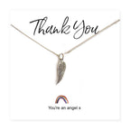 Angel Wing Necklace on Rainbow Thank You & Gift Card