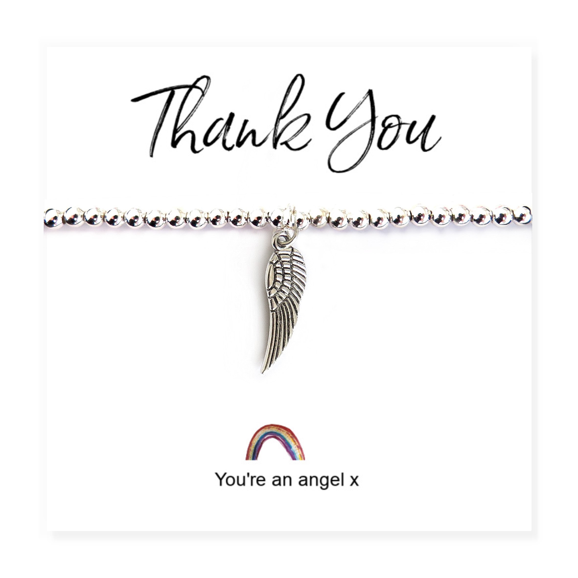 Angel Wing Bracelet on Rainbow Thank You & Gift Card