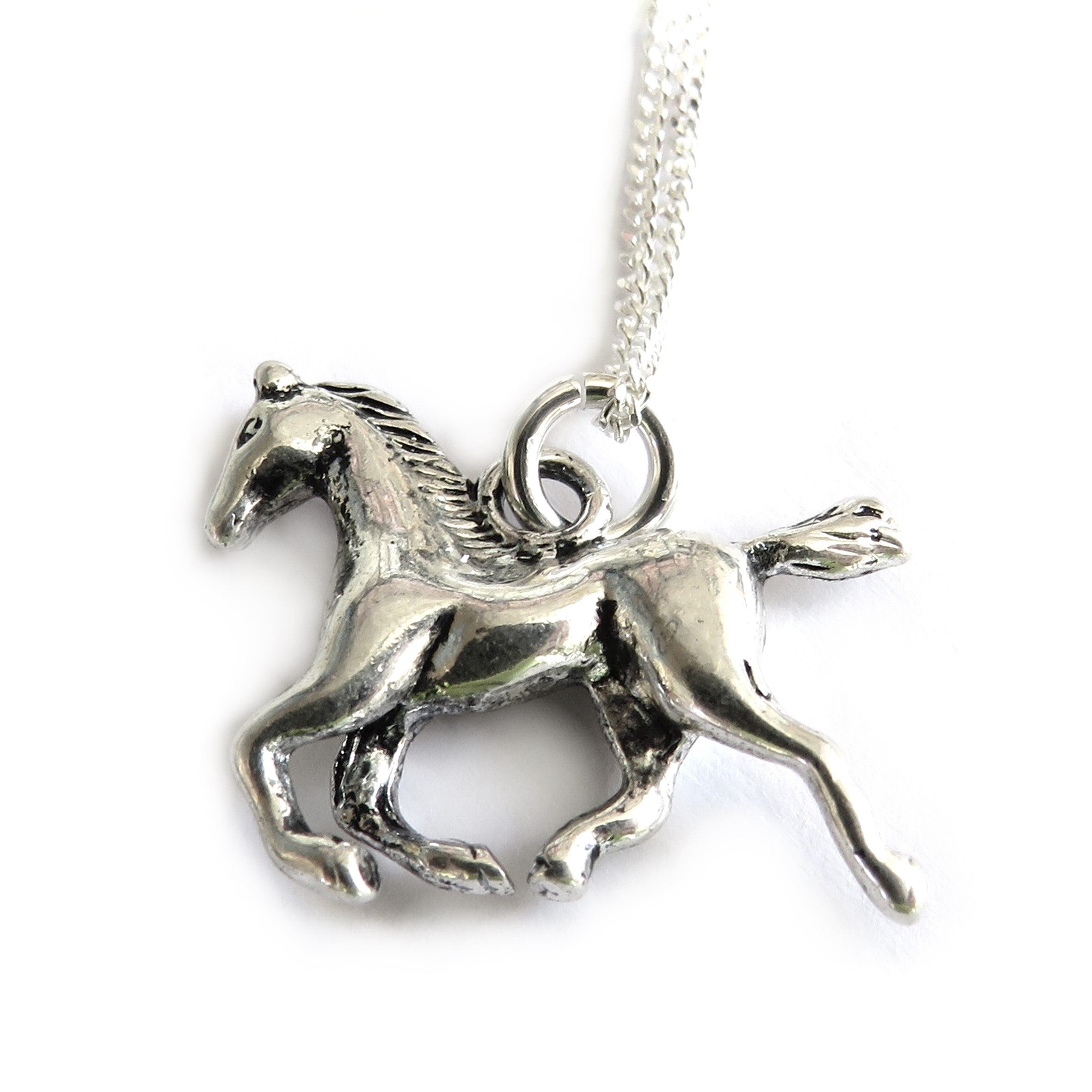 Horse Charm Silver Necklace