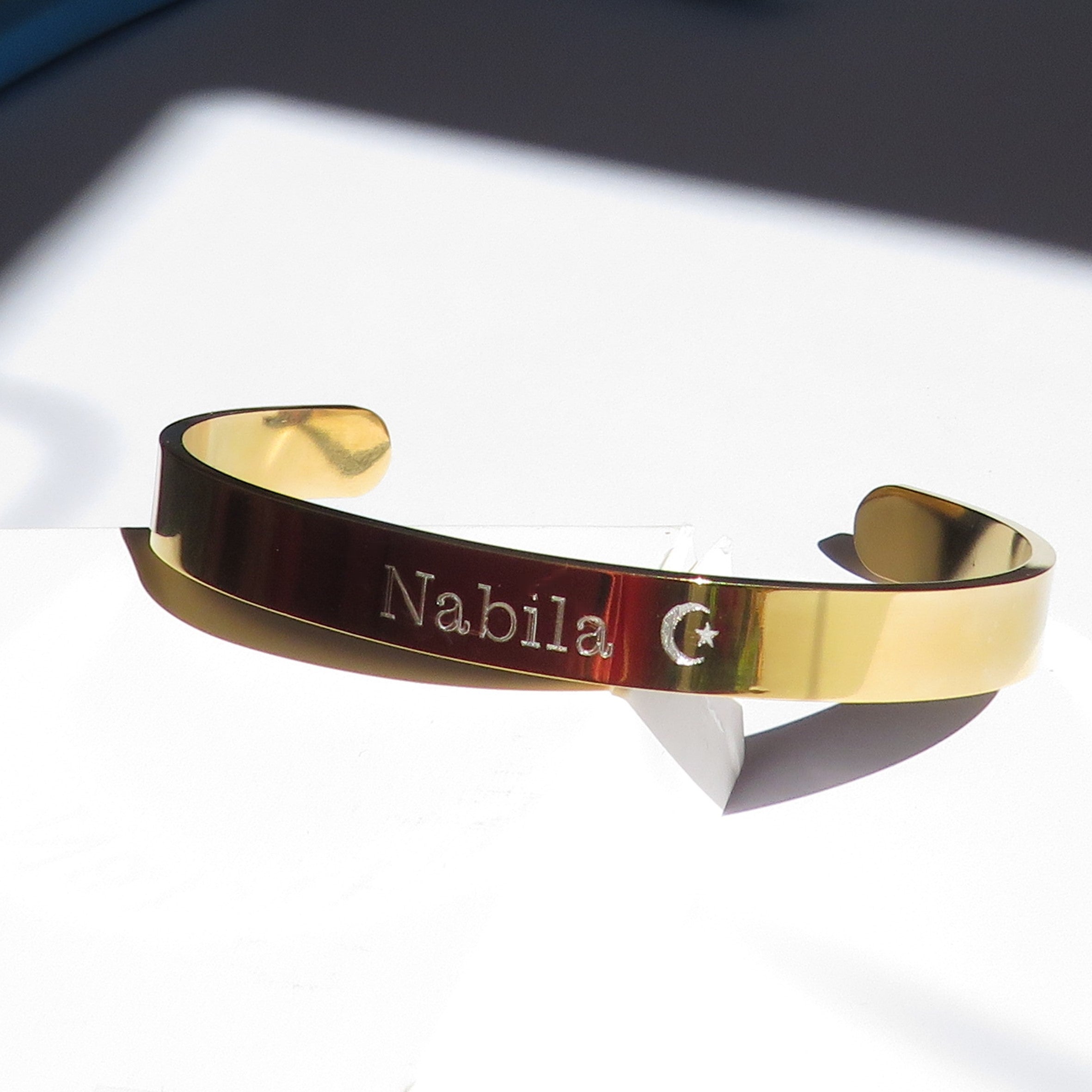 Personalised Gold Bangle - Eid Mubarak