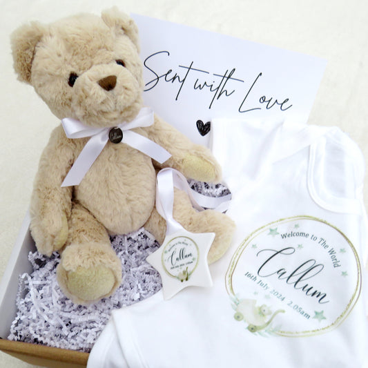 Personalised Welcome to the World Babygrow Gift Box - 7681