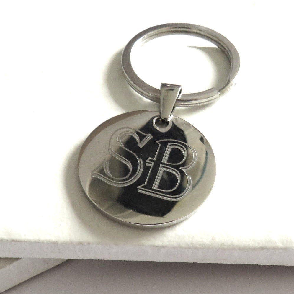 Personalised Algerian Engraved Round Keyring | Free Engraving UK