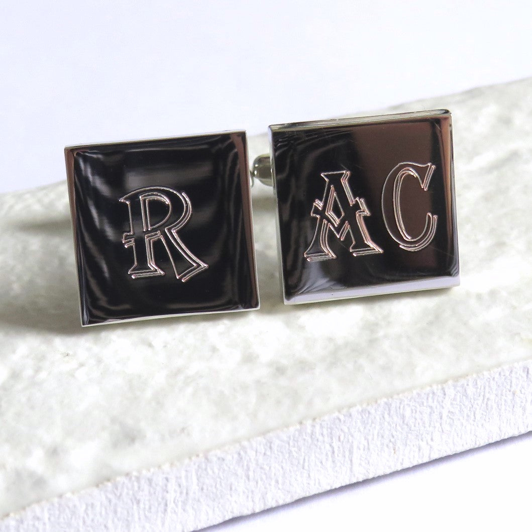 Personalised Algerian Square Cufflinks - Initials