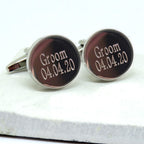 Personalised Batang Round Cufflinks - Groom