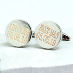 Personalised Batang Round Cufflinks - Wedding