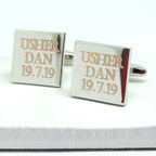 Personalised Batang Square Cufflinks - Wedding