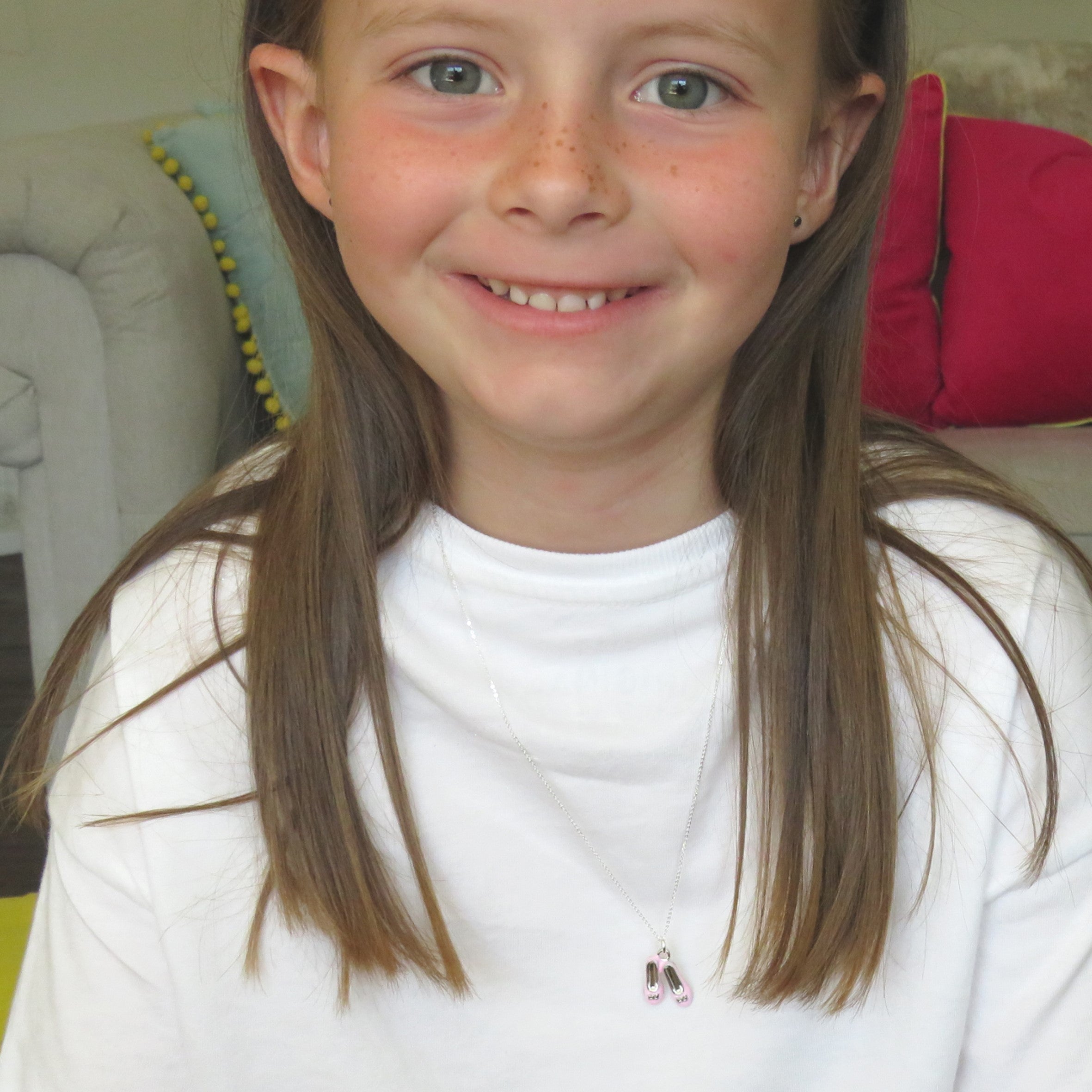 Childs Ballet Shoes Silver Necklace