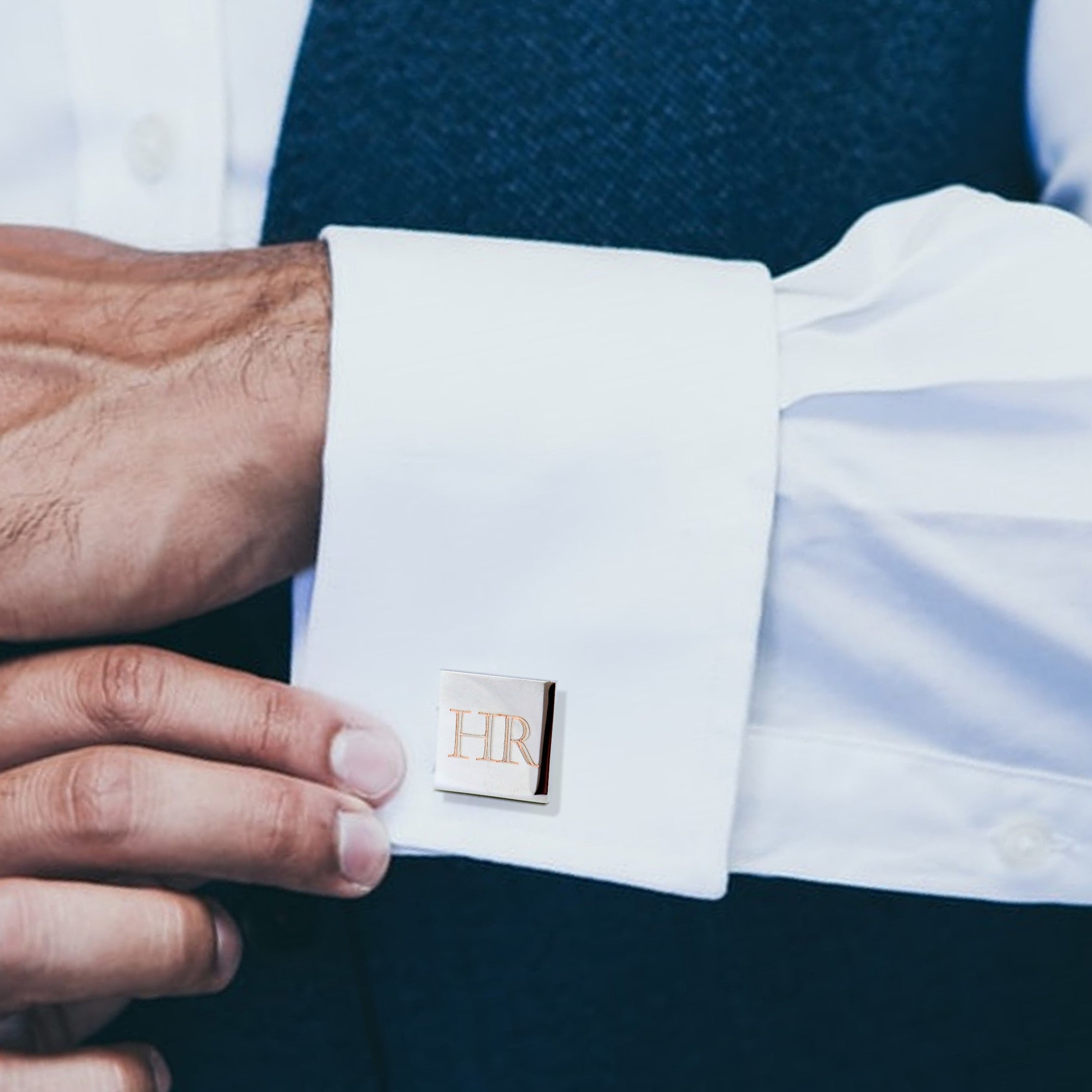 Personalised Castellar Square Cufflinks - Initials
