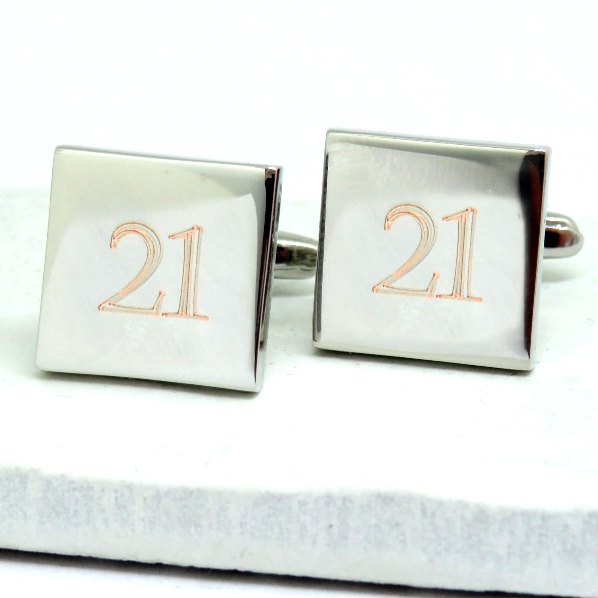 Personalised Castellar Square Cufflinks - Birthday