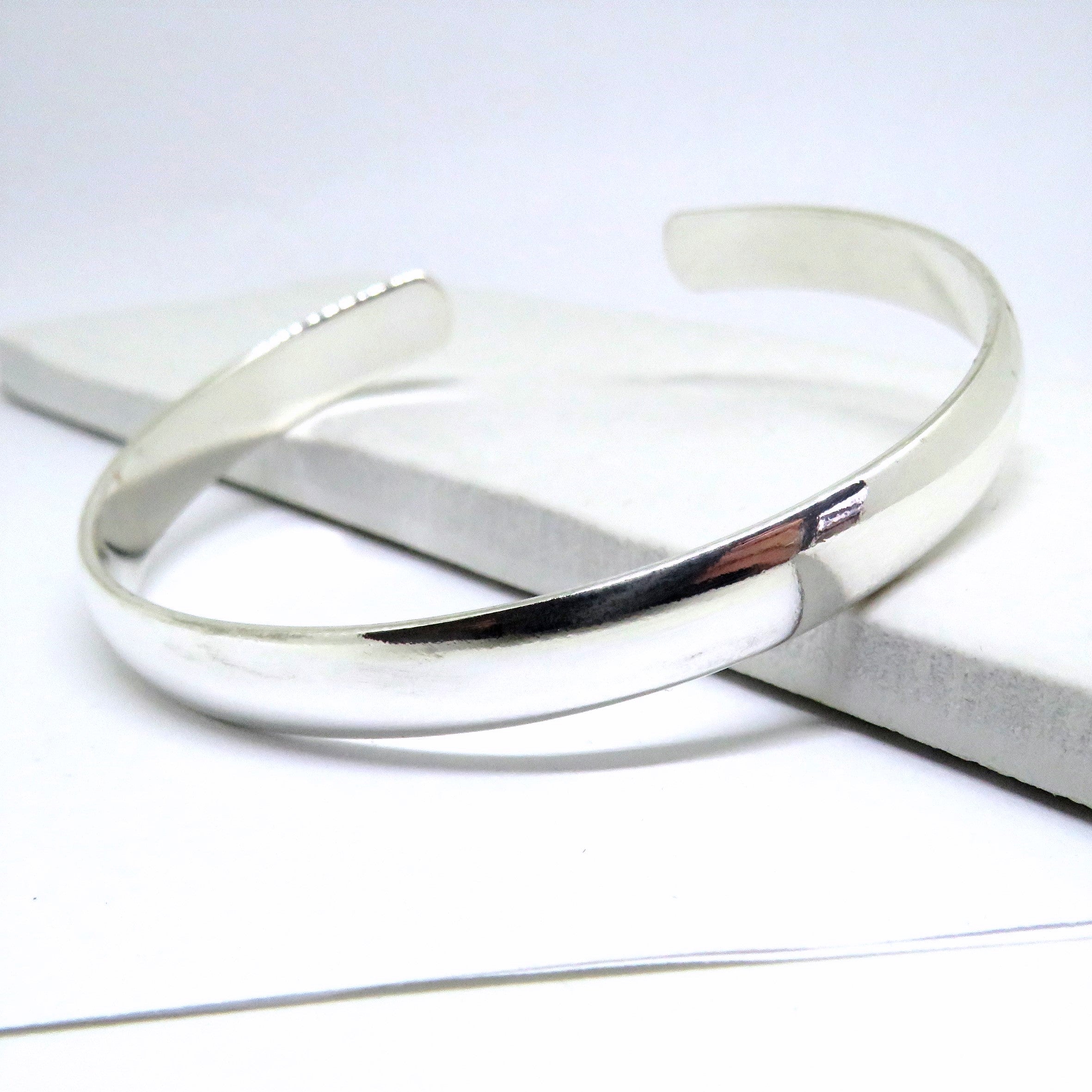 Chunky Silver Bangle for Women