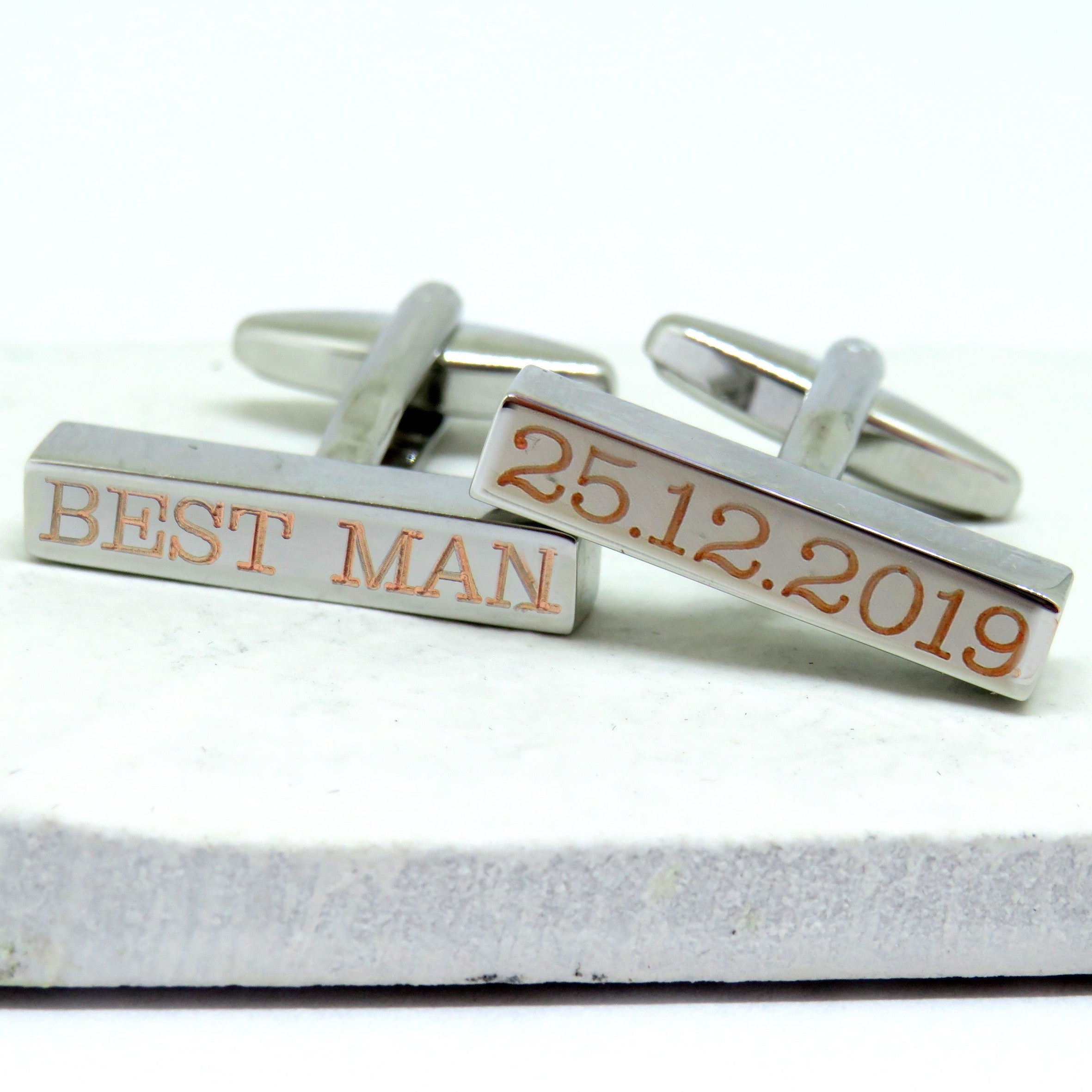 Personalised Clarendon Bar Cufflinks - Wedding
