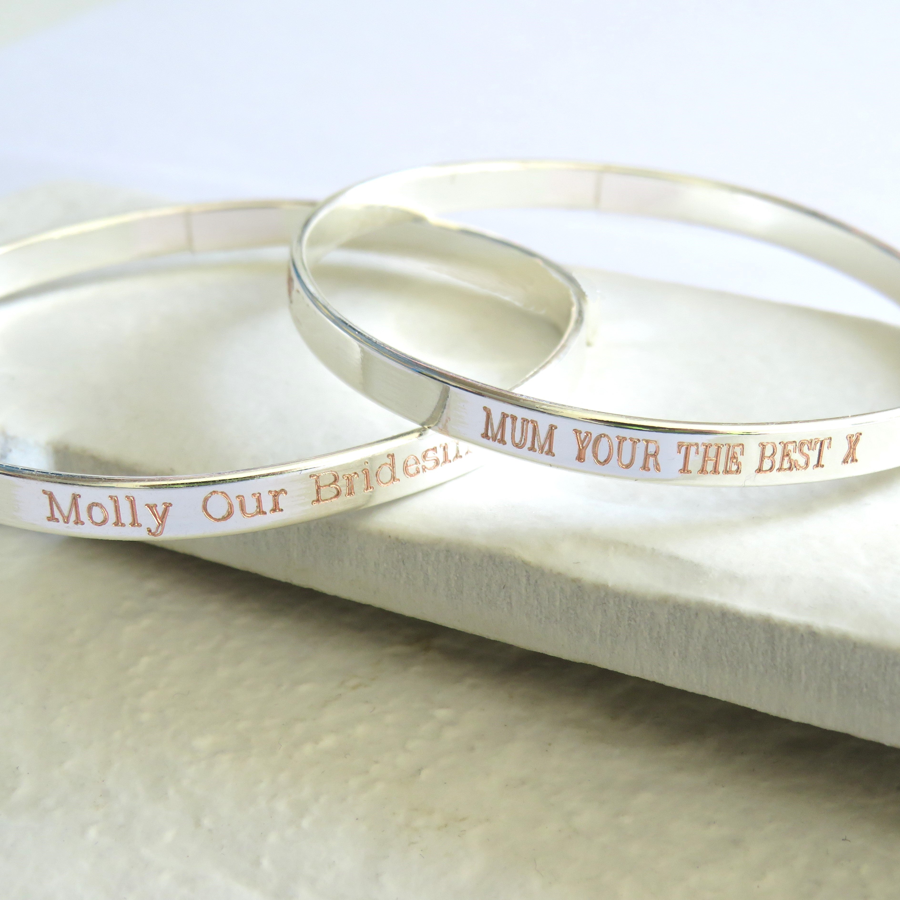 Personalised Clarendon Thin Bangle