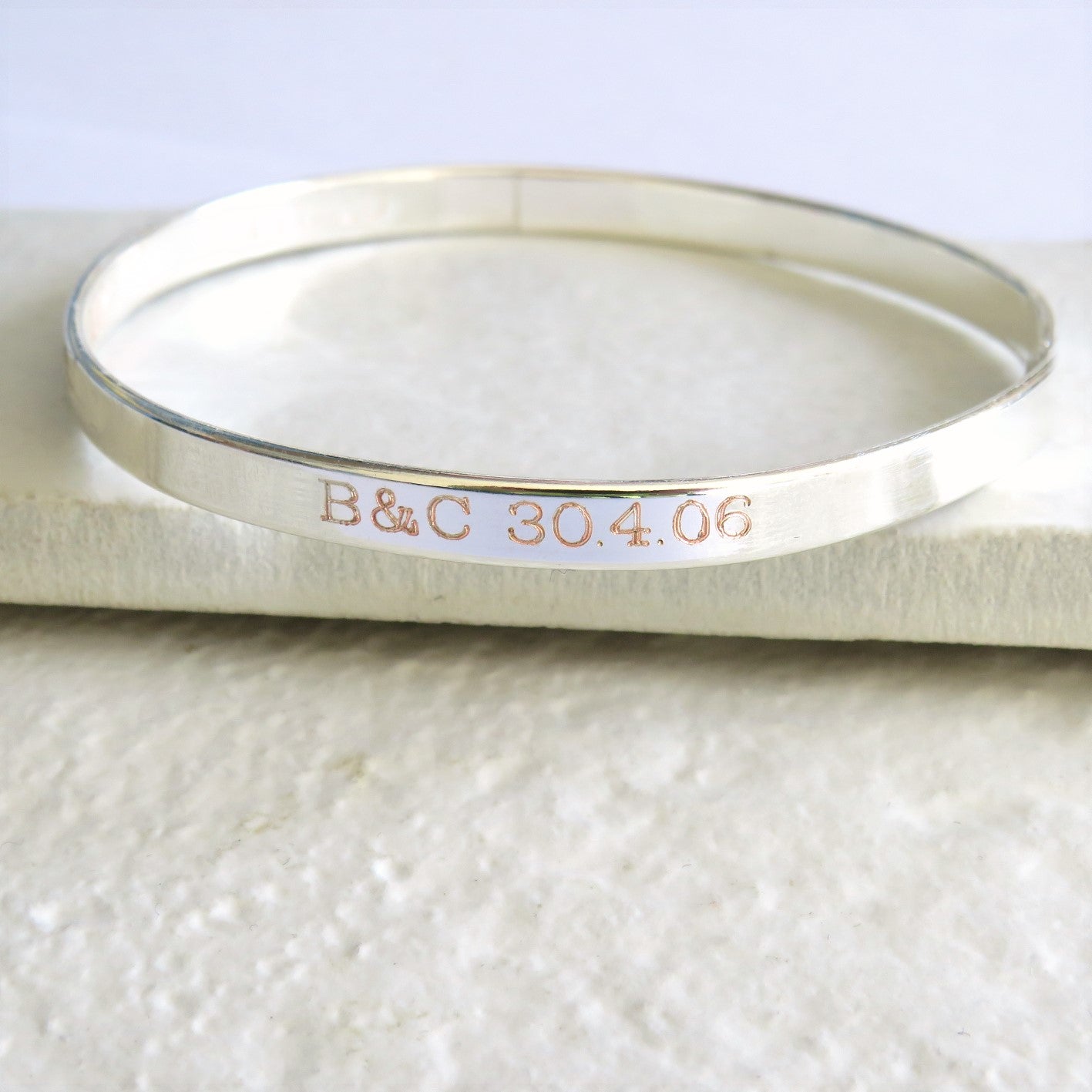 Personalised Clarendon Thin Bangle
