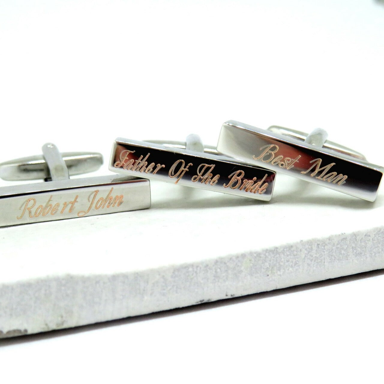 Personalised Deco Bar Cufflinks - Wedding