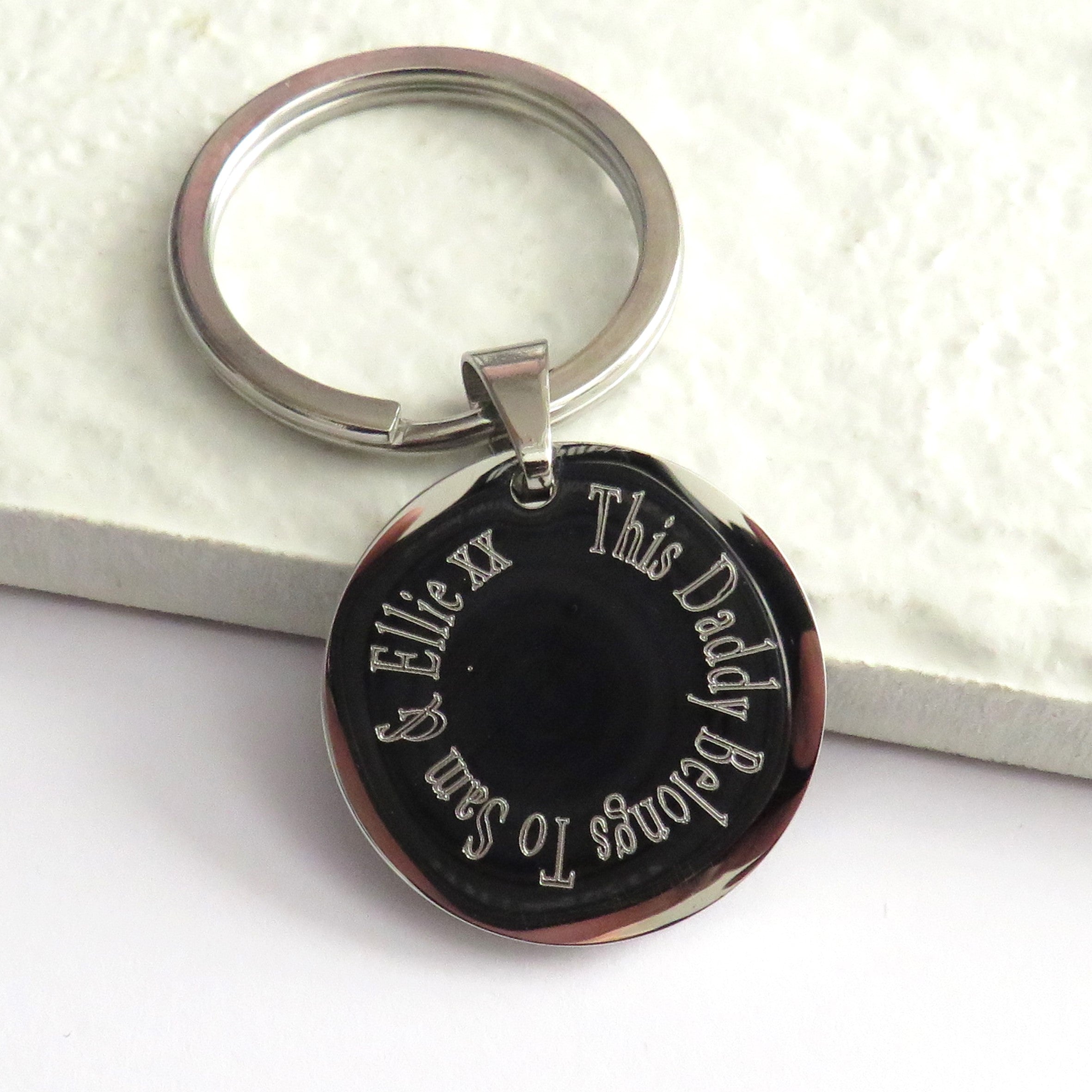 Personalised Edge Engraved Keyring | Free Engraving UK