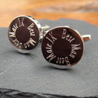 Personalised Edge Round Cufflinks - Wedding