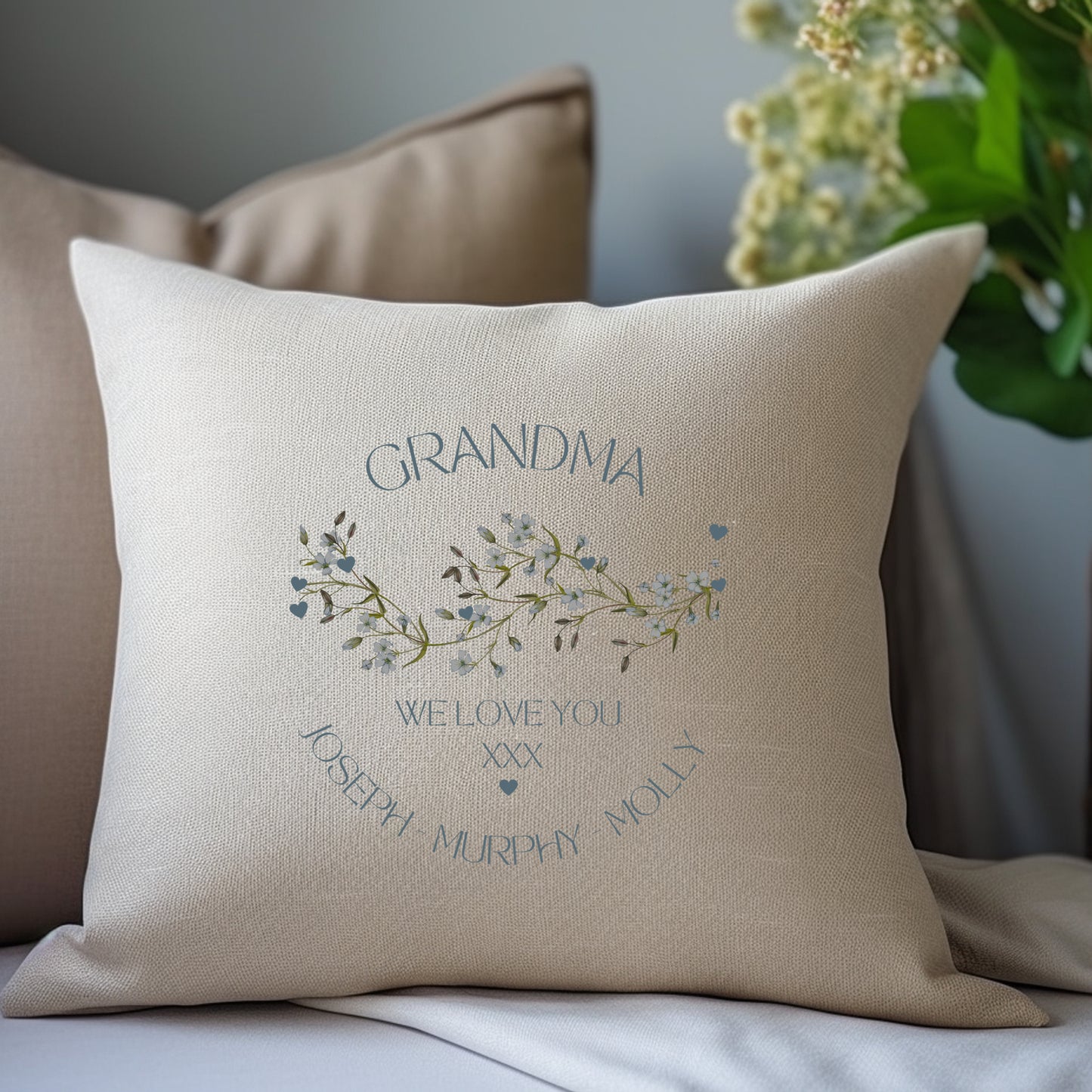 Personalised Grandma We Love You Cushion