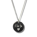 I Love You Disc Necklace with Heart Symbol for Women