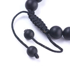 Men's Black Agate Beaded Bracelet