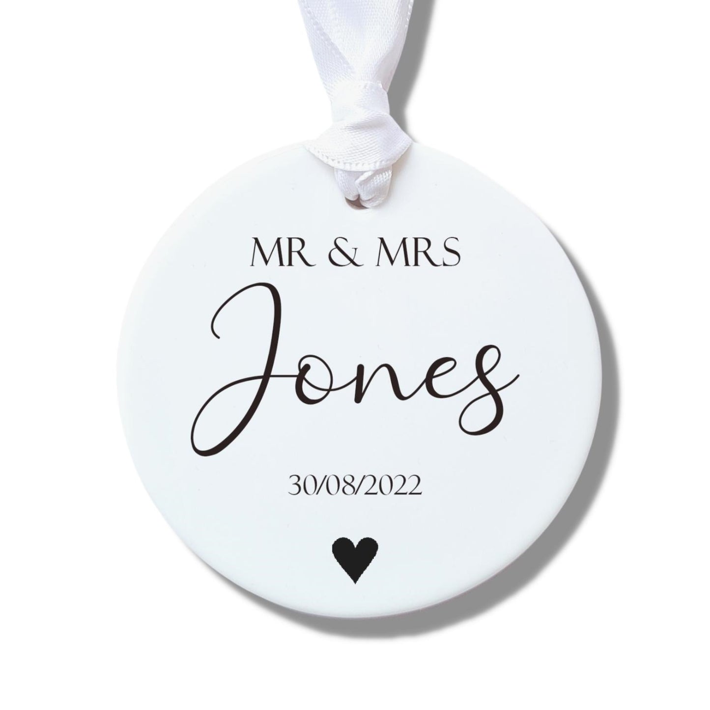 Personalised Mr & Mrs Ceramic Decoration