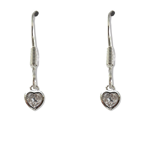 Cubic Zirconia Heart Drop Earrings for Women