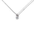 Cubic Zirconia 6mm Silver Necklace