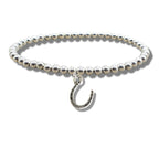 Horseshoe Silver Beaded Bracelet