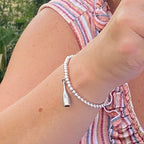 Wine Bottle Silver Beaded Bracelet