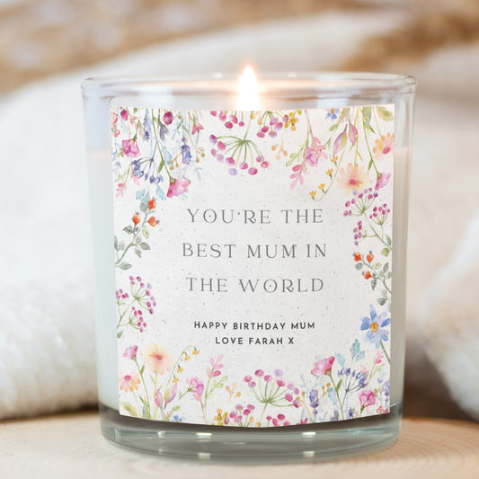 Personalised Best Mum Candle Gift Set