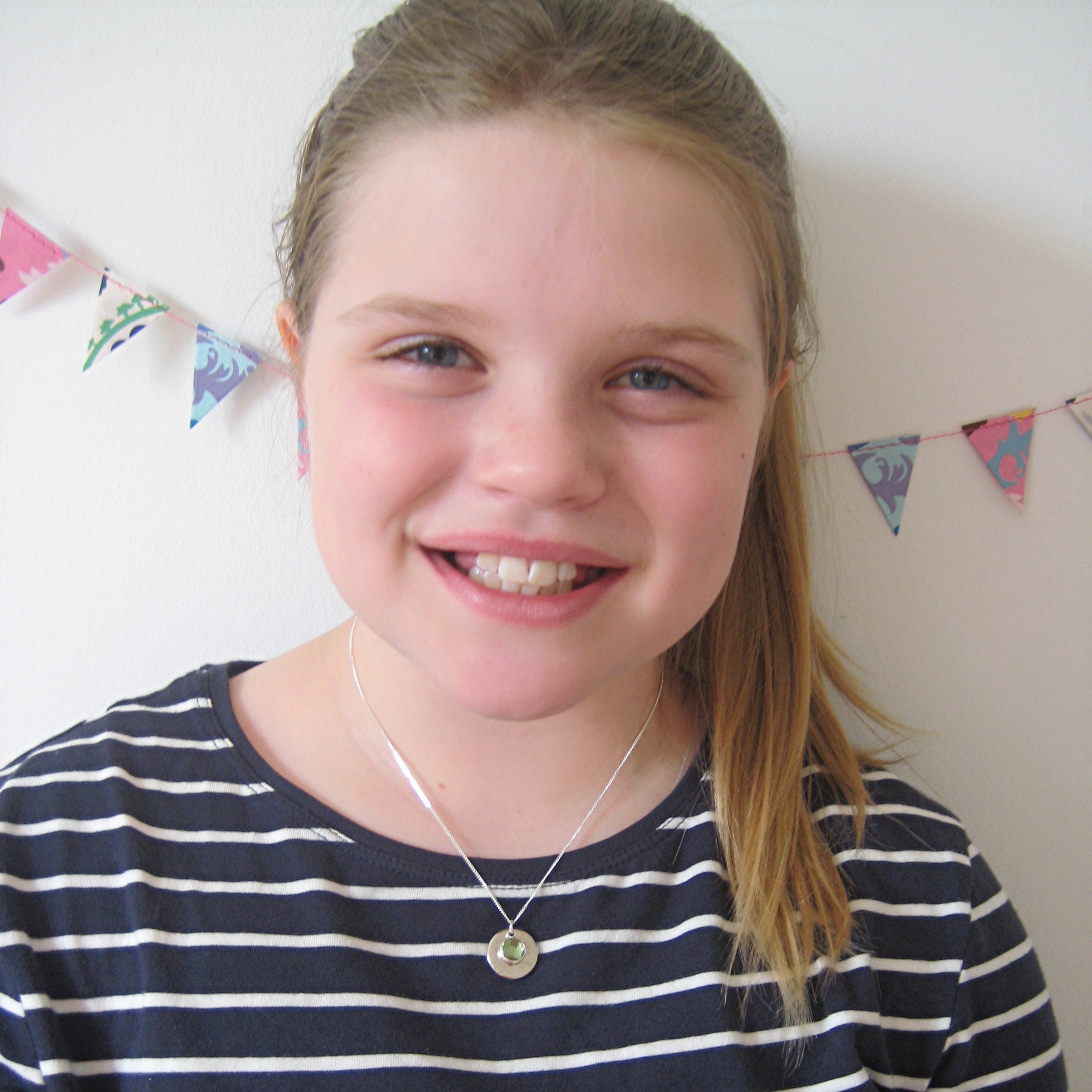 Personalised Edge Engraved Necklace & Birthstone | Name Necklace