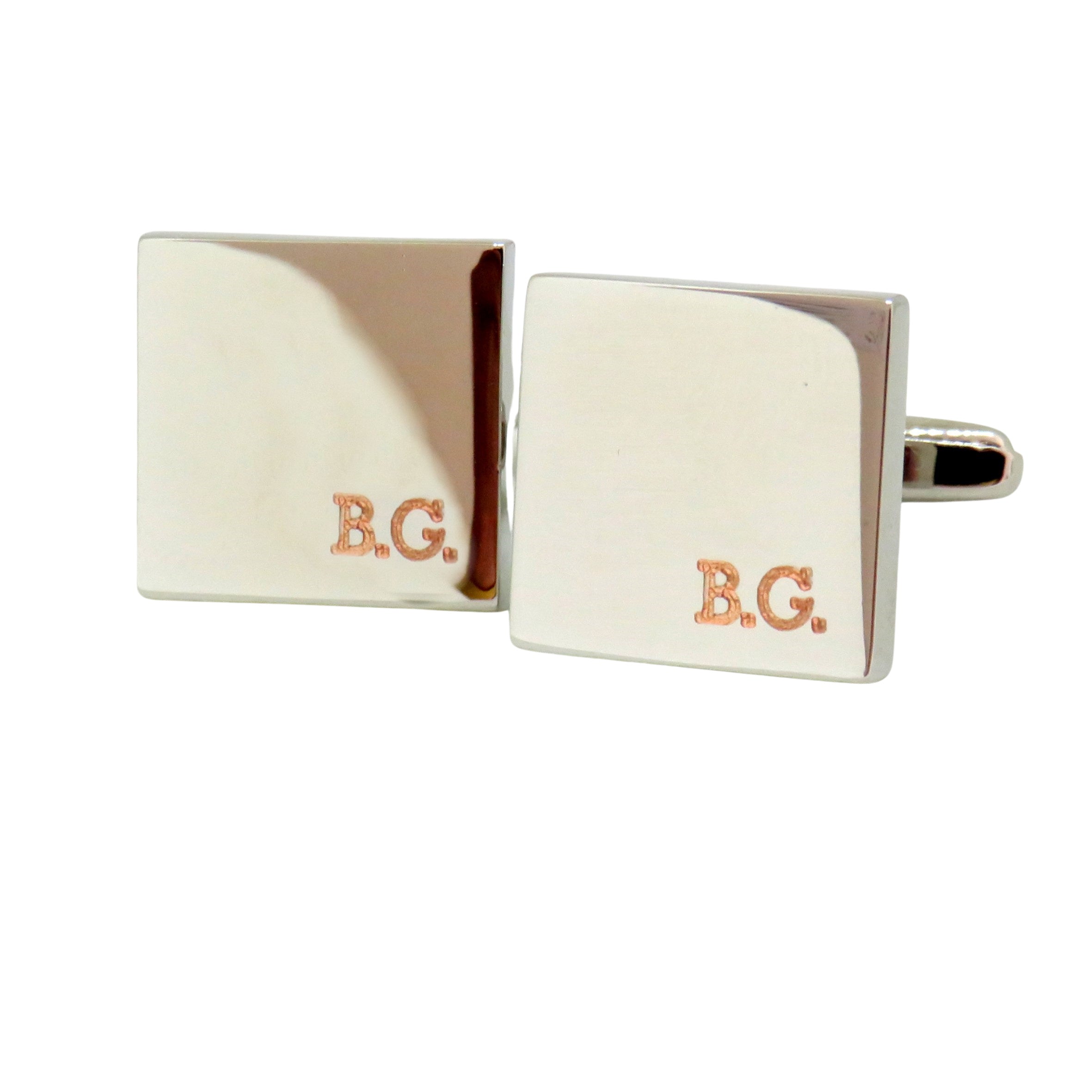 Personalised Border Square Cufflinks - Initials