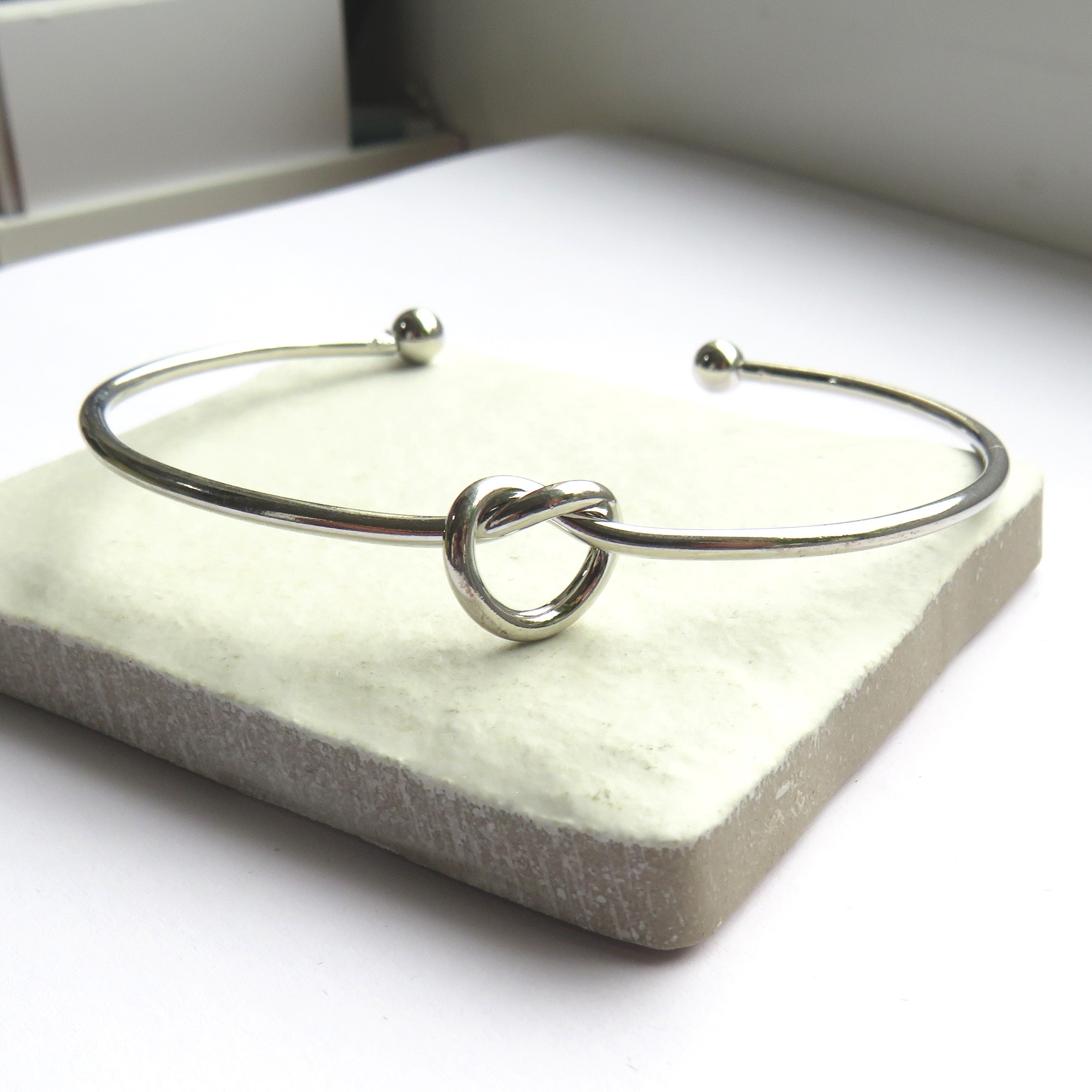 Silver Knot Bangle - Bridesmaids Gift