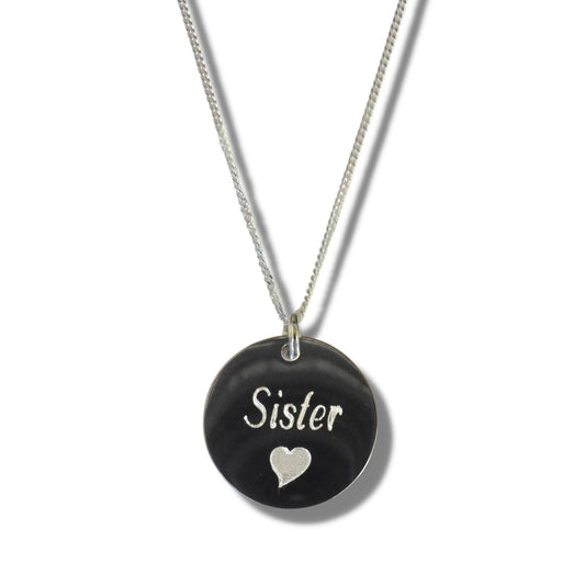 Sister Disc Necklace & Heart Symbol