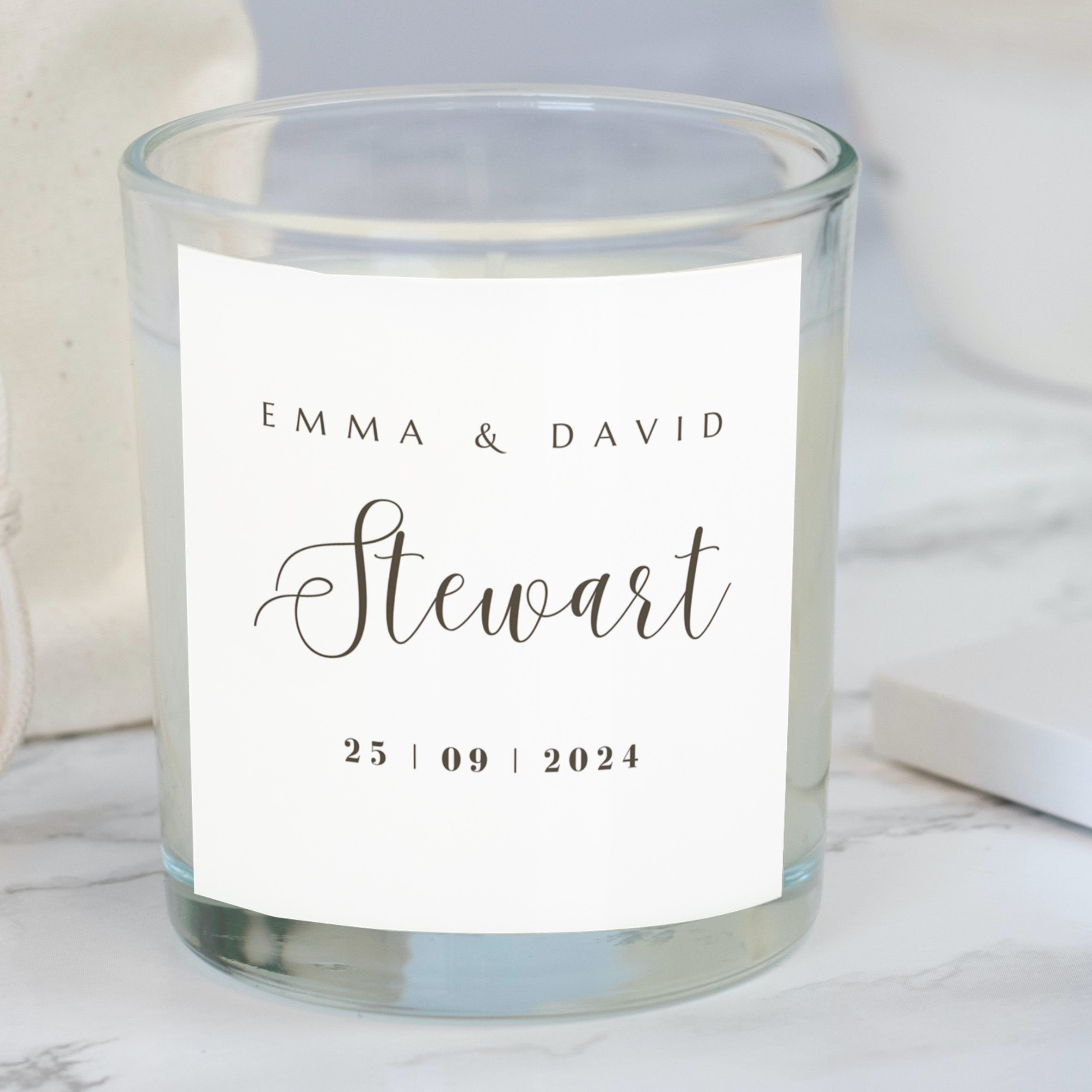 Personalised Surname Wedding Candle Gift Set | Couple Wedding Gifts