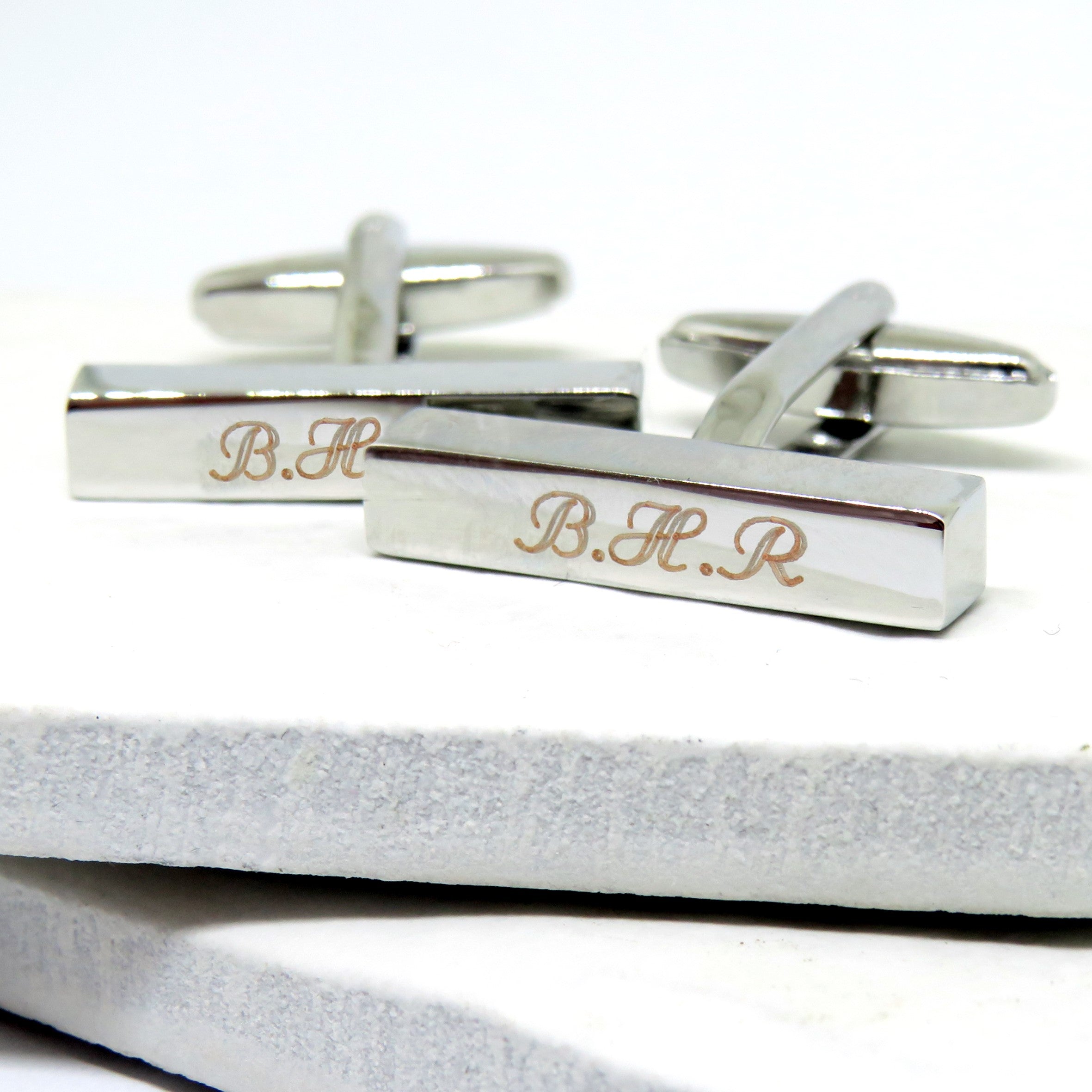Personalised Vanessa Bar Cufflinks - Initials