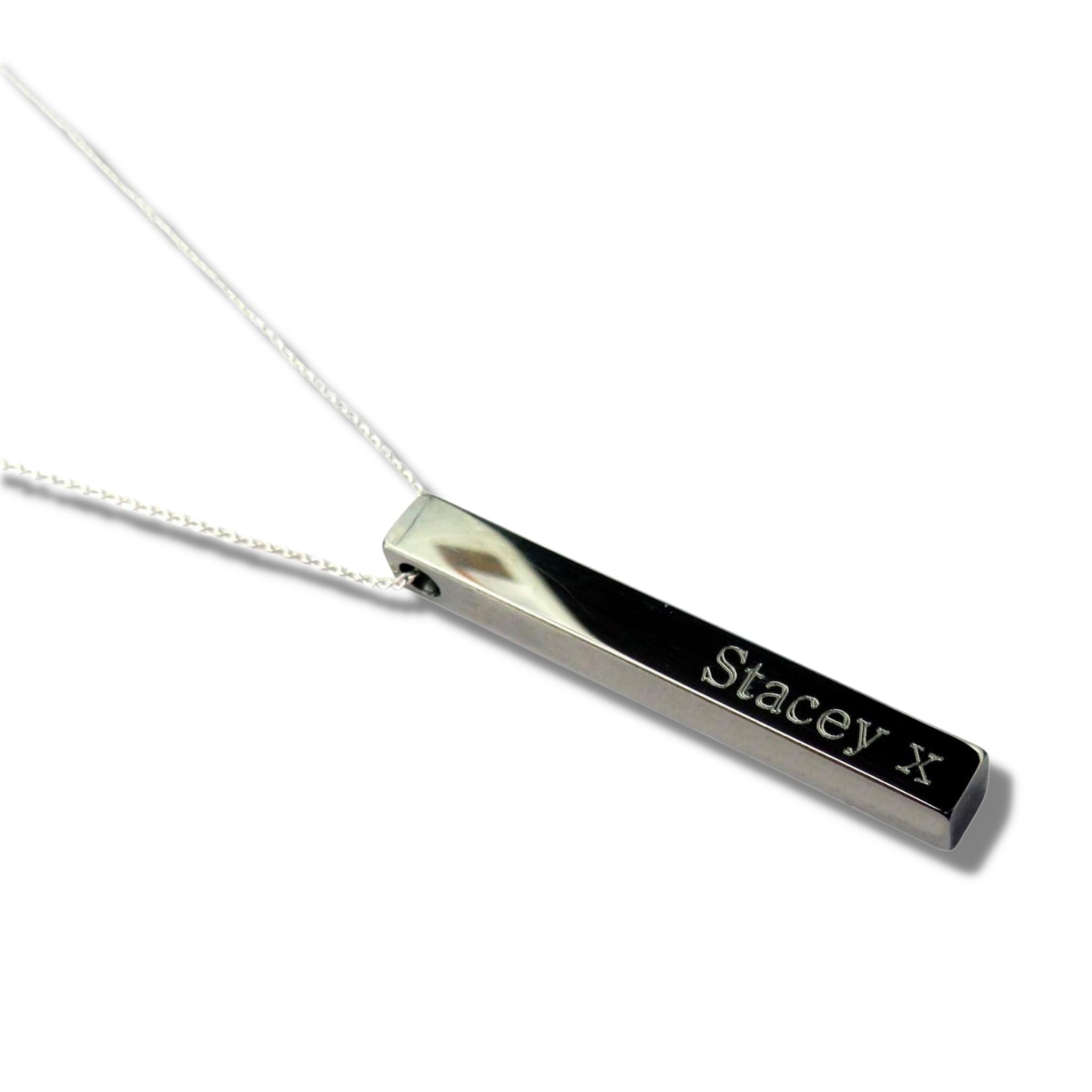 Personalised Wide Bar Engraved Necklace