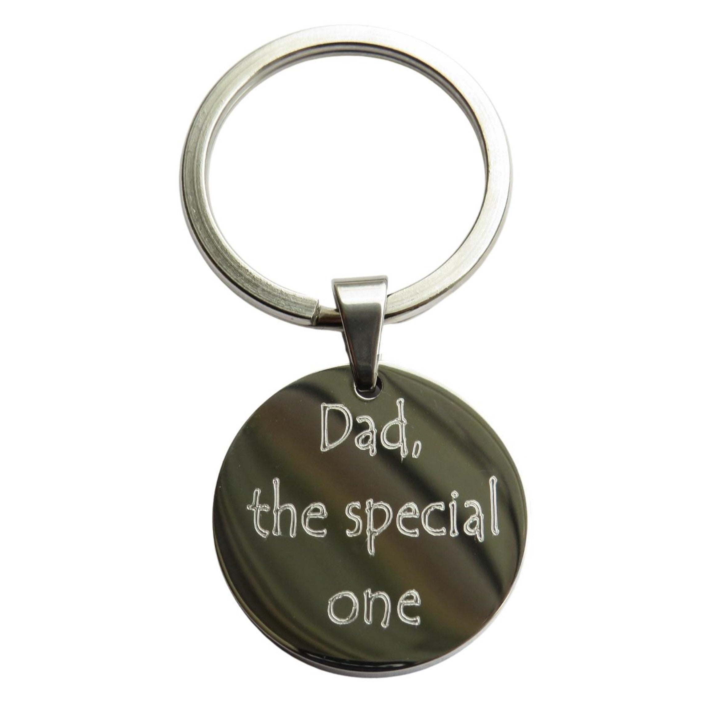 Men's Round Message Keyring | Gift for Him