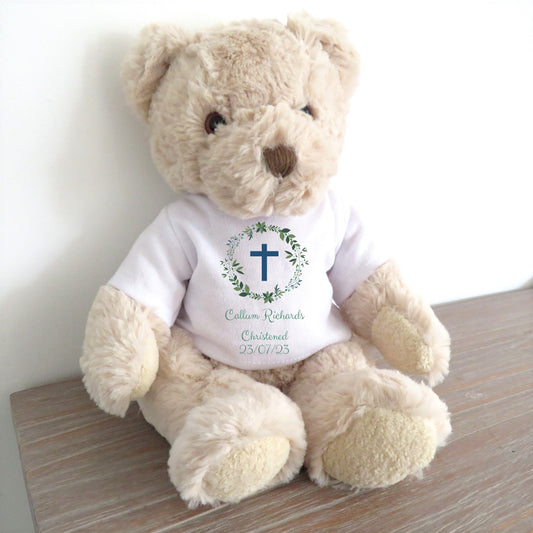 Personalised Luxury Teddy Bear Christened T-shirt